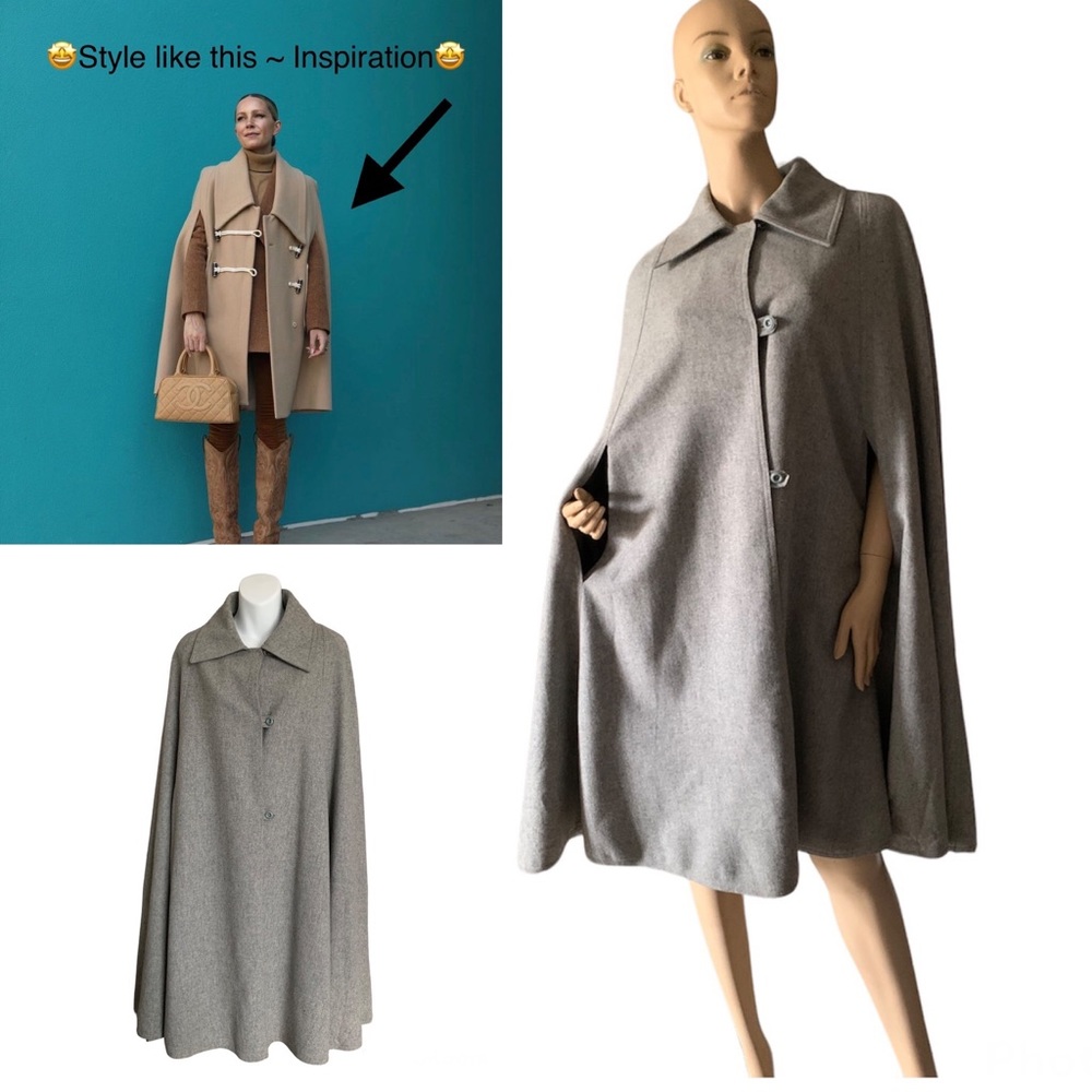 VTG Harrods Cache D’or 60s Poncho Walking Cape Swing Jacket ~🤩 Blogger STYLE 🤩